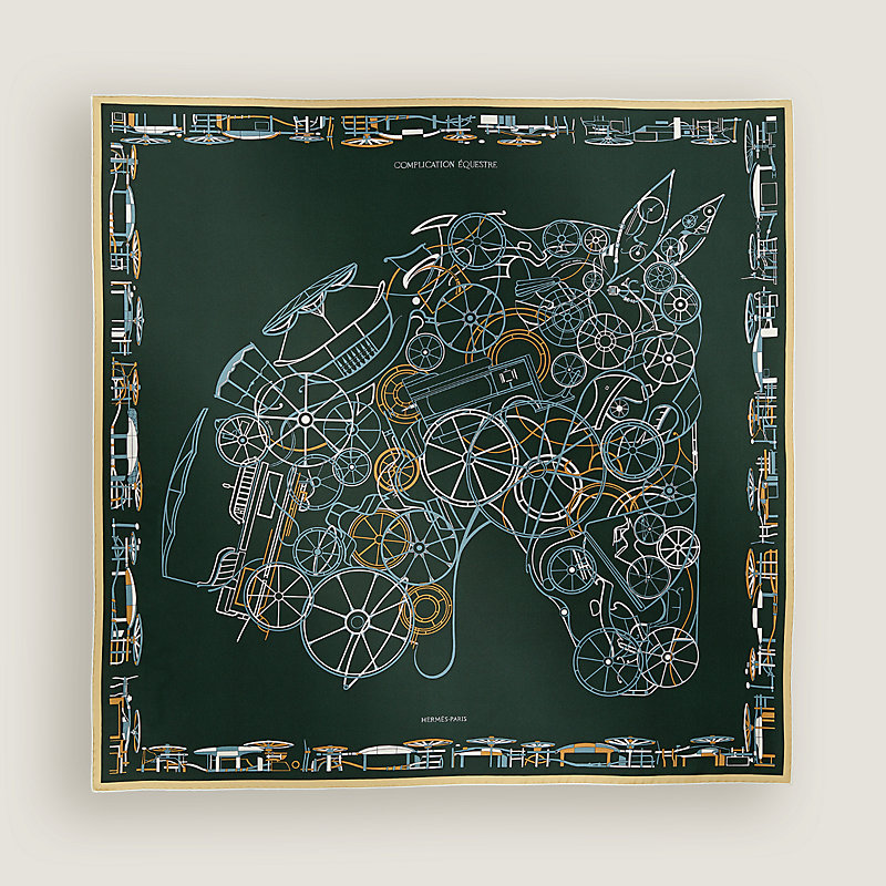 Complication Equestre 스카프 90 - 그린 | Hermès - 에르메스 대한민국